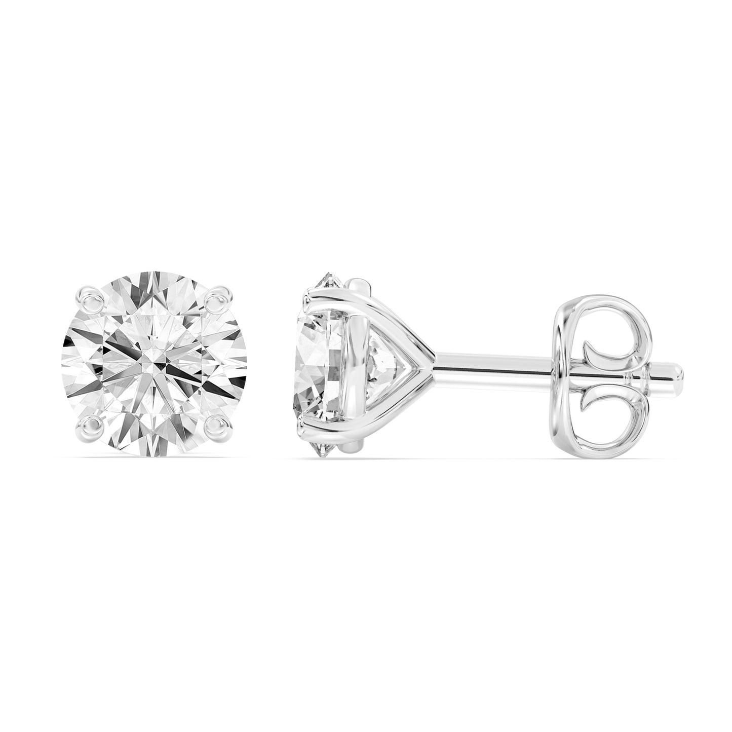 14k Lab Grown Round Diamond Studs IGI Certified F VS2 (2 ct. tw.)